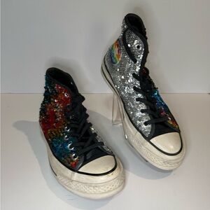 Converse Multicolor Sequin High-Top Sneakers